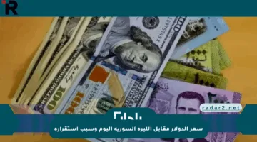 سعر الدولار مقابل الليرة السورية اليوم وسبب استقراره